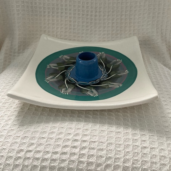 Ikebana Ware Accents Ikebana Ware Square Dish With Encised Floral